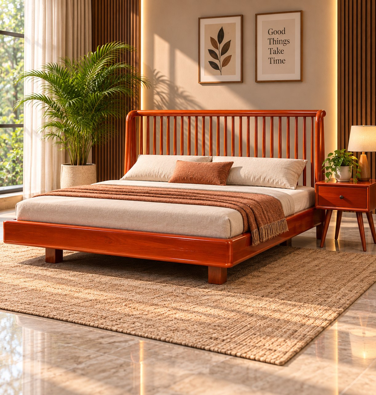 Imperial Velvet Upholstered Bed