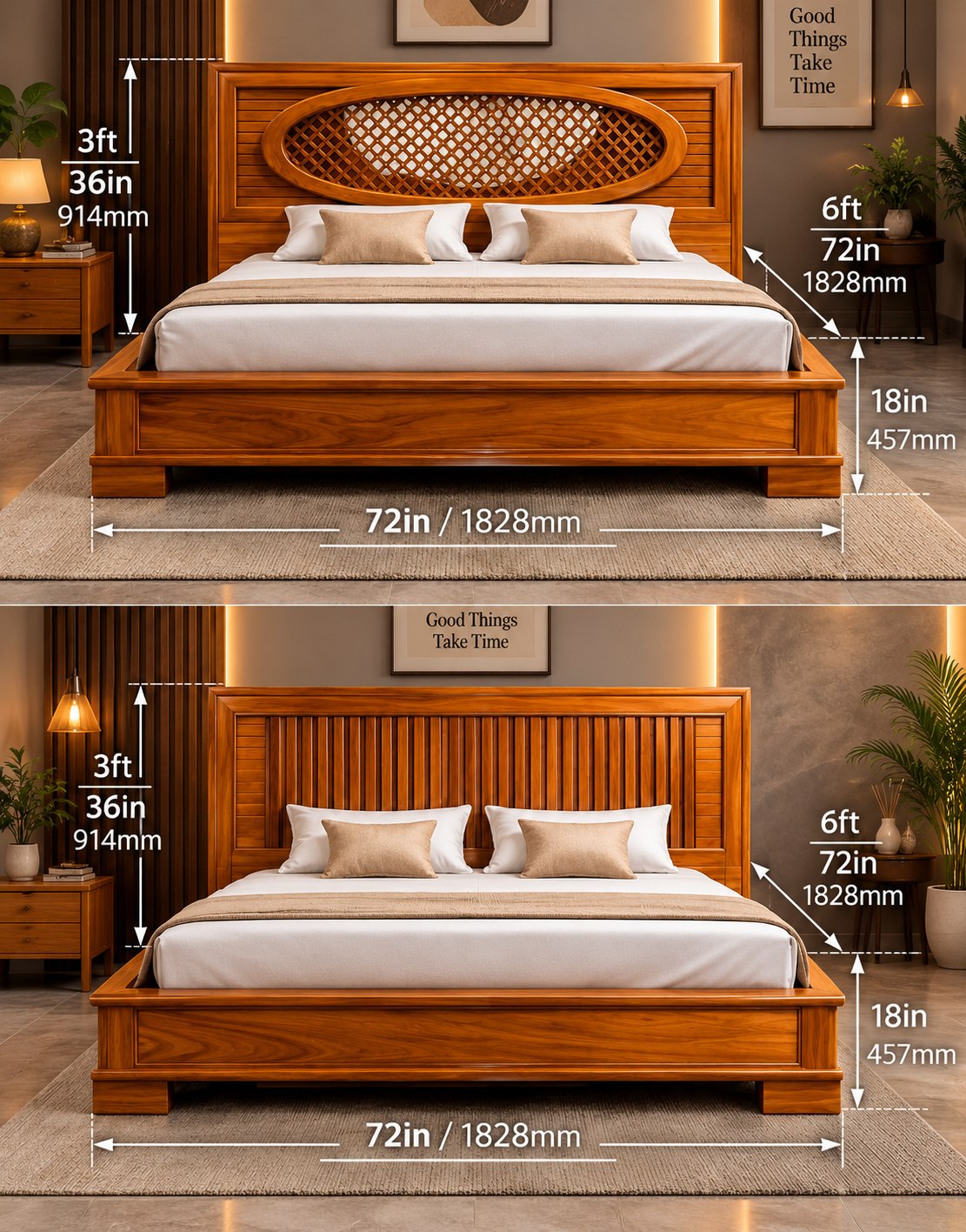 Nordic Minimalist Oak Cot