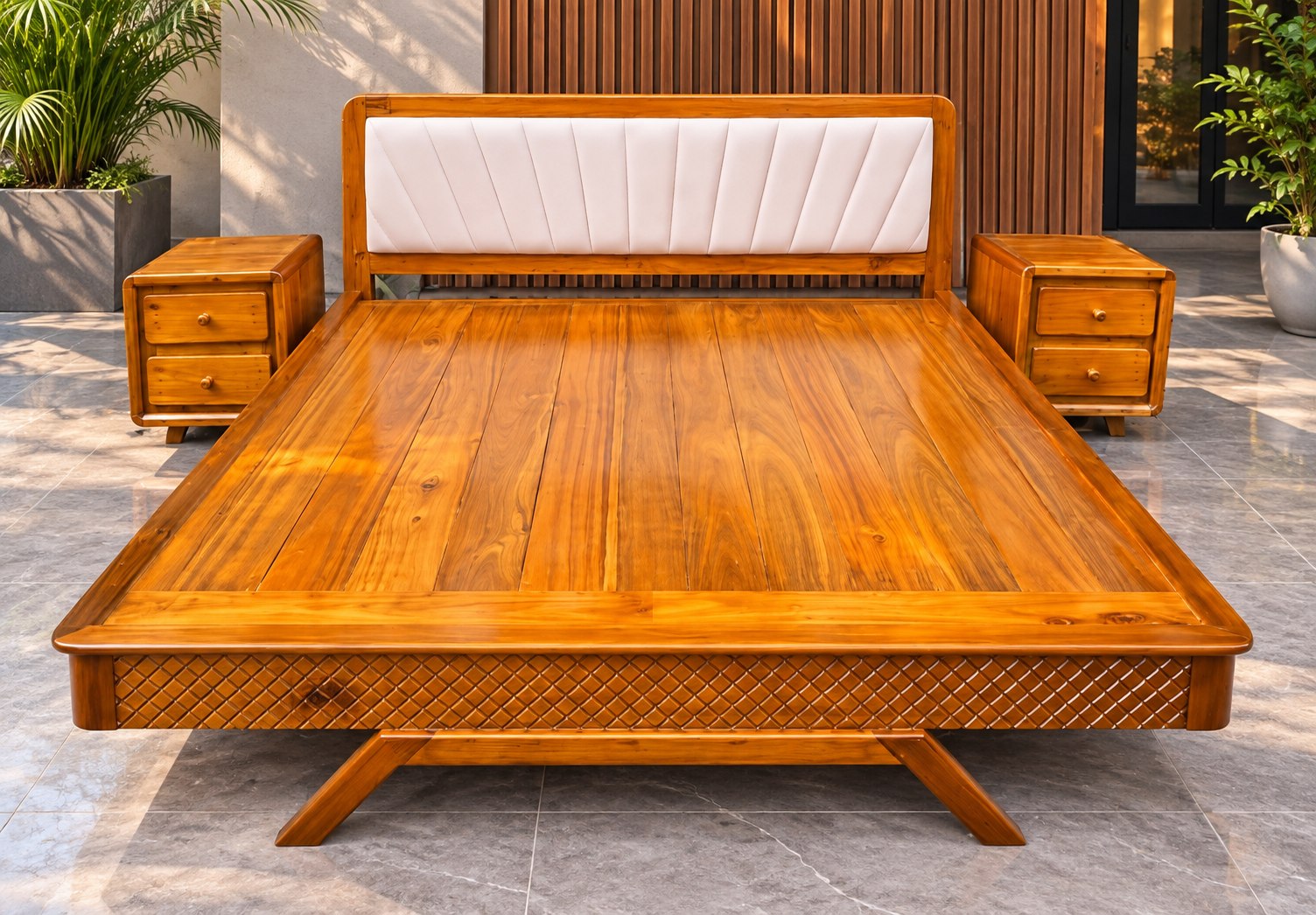Heritage Carved Teak King Cot
