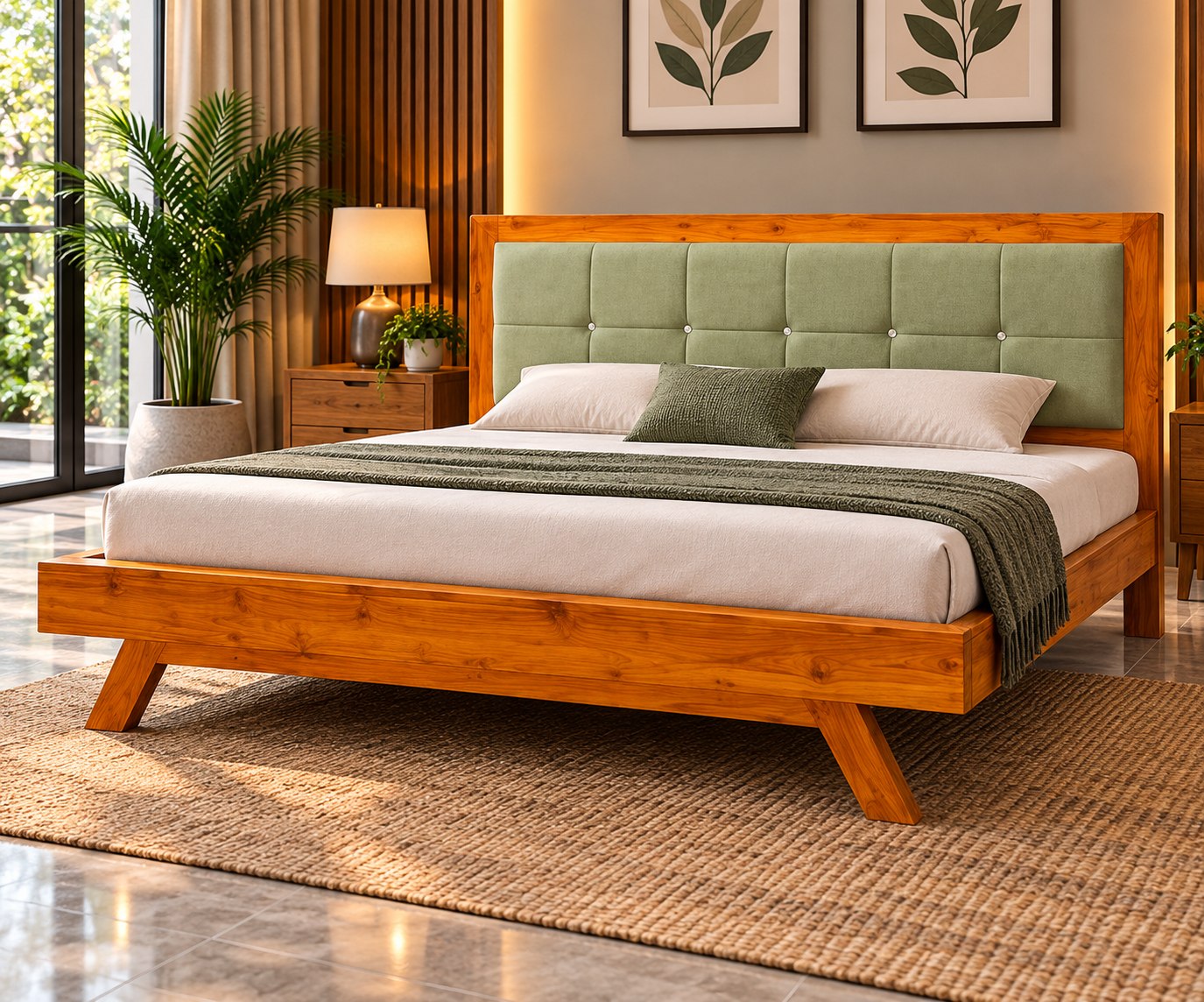 Modern Floating Bed with LED Glow