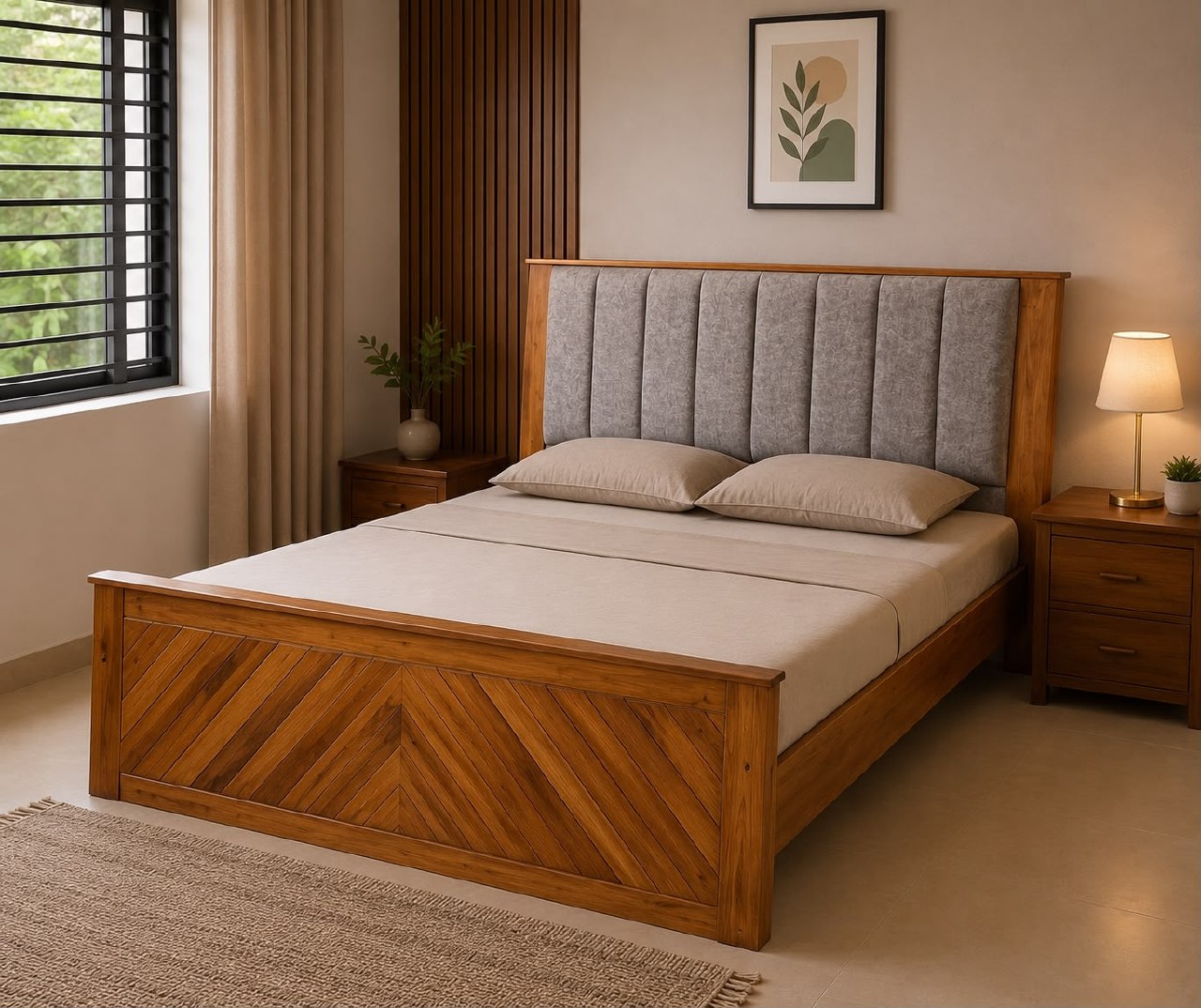 Executive Leatherette Panel Bed