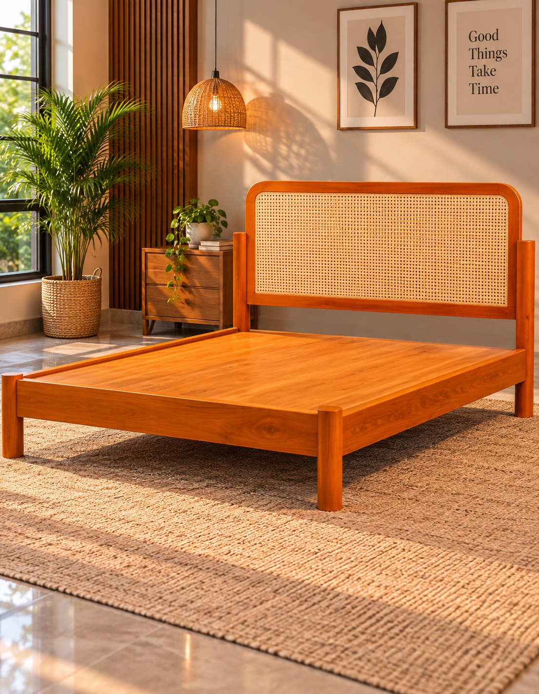 Regal 4-Poster Canopy Teak Bed