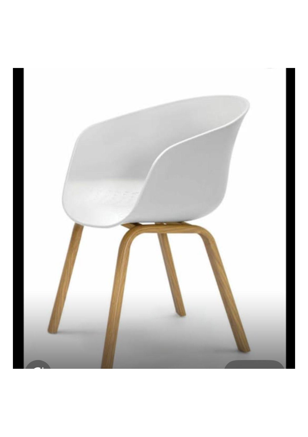 Nordic Crisp White Curved Shell Chair with Oak Legs