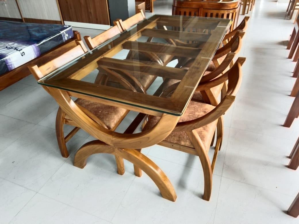 Contemporary Marble & Solid Teak Set